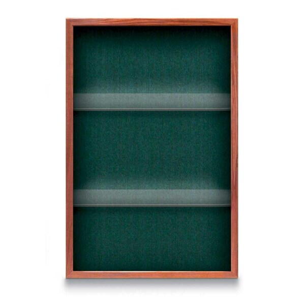 United Visual Products Outdoor Enclosed Combo Board, 48"x36", Satin Frame/Green & Pearl UVCB4836OD-GREEN-PEARL - main